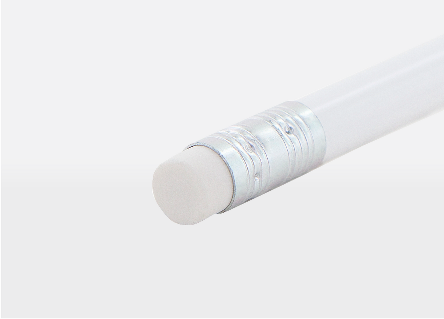 Bleistift weiß, rund und mit weißem Radierer