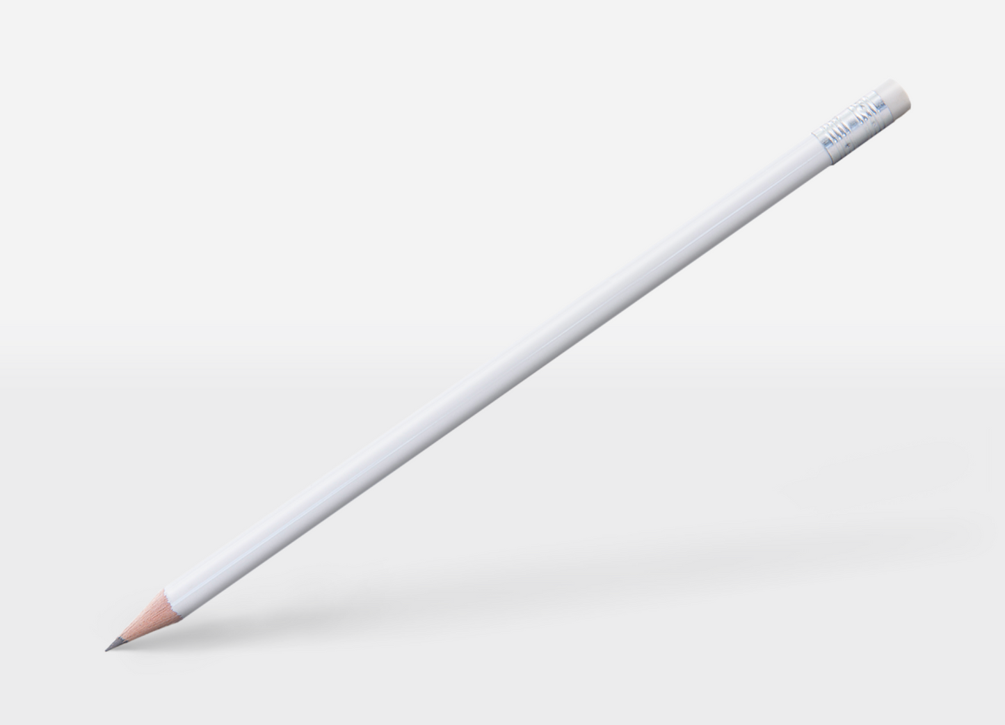 Bleistift weiß, rund und mit weißem Radierer