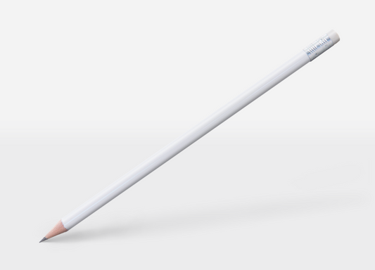 Bleistift weiß, rund und mit weißem Radierer